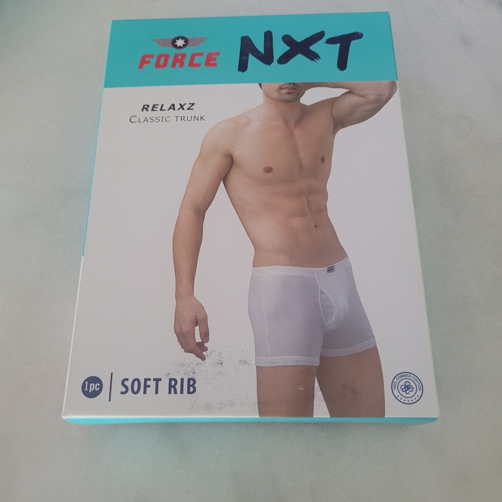 Force NXT Men's White Cotton Classic Trunk